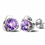 Cercei argint mov Eternity ametist