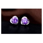 Cercei argint mov Eternity ametist