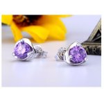 Cercei argint mov Eternity ametist