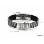 Bratara barbati Cross Templar Stainless Steel Otel Argintiu si Silicon Black Bratara barbati Cross Templar Stainless Steel Otel Argintiu si Silicon Black