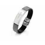 Bratara barbati Cross Templar Stainless Steel Otel Argintiu si Silicon Black Bratara barbati Cross Templar Stainless Steel Otel Argintiu si Silicon Black