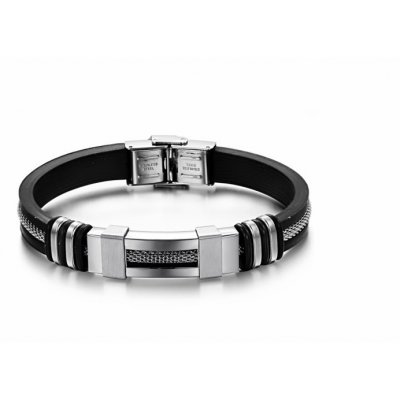 Bratara barbati Elements Stainless Steel Otel Negru