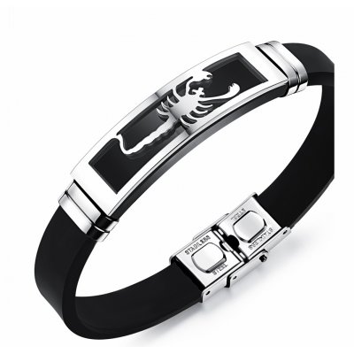 Bratara barbati Scorpion Stainless Steel Otel Argintiu Negru