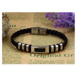 Bratara barbati Selection Stainless Steel Otel Argintiu si Piele Black Bratara barbati Selection Stainless Steel Otel Argintiu si Piele Black