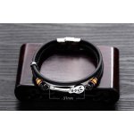 Bratara din piele  Chitara cu inele rosu galben Bratara din piele  Chitara cu inele rosu galben