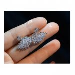 Cercei argint lebada cu cristale SW albe Swam Cercei argint lebada cu cristale SW albe Swam