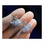 Cercei argint lebada cu cristale SW albe Swam Cercei argint lebada cu cristale SW albe Swam