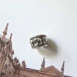 Inel argint femei Tibet cu Elefanti in relief marime reglabila Inel argint femei Tibet cu Elefanti in relief marime reglabila