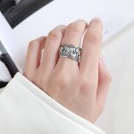 Inel argint femei Tibet cu Elefanti in relief marime reglabila Inel argint femei Tibet cu Elefanti in relief marime reglabila