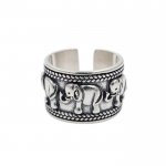 Inel argint femei Tibet cu Elefanti in relief marime reglabila Inel argint femei Tibet cu Elefanti in relief marime reglabila