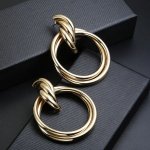 Cercei cu clip placati cu aur 14k Big Circles Cercei cu clip placati cu aur 14k Big Circles