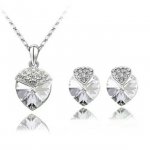 Set bijuterii elegant – inimă cu brățară și cristale White Crystal Set bijuterii elegant – inimă cu brățară și cristale White Crystal