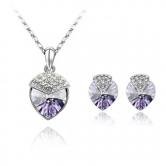 Set bijuterii elegant – inimă cu brățară și cristale Crystal Mov Set bijuterii elegant – inimă cu brățară și cristale Crystal Mov