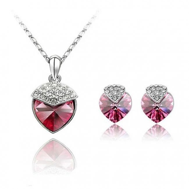 Set bijuterii elegant – inimă cu brățară și cristale Crystal Red Set bijuterii elegant – inimă cu brățară și cristale Crystal Red