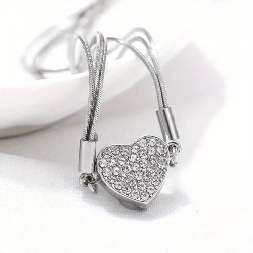 Colier si pandativ cu cistale pentru femei Elegance Magnetic Love Heart
