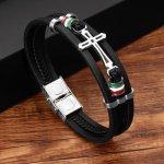 Brățară Unisex din Piele Neagră cu Cruce din Oțel Inoxidabil – Simbol al Forței și Credinței Brățară Unisex din Piele Neagră cu Cruce din Oțel Inoxidabil – Simbol al Forței și Credinței
