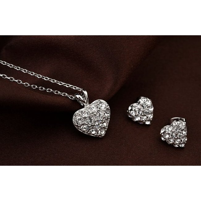 Set argint Valentine's day Crystal